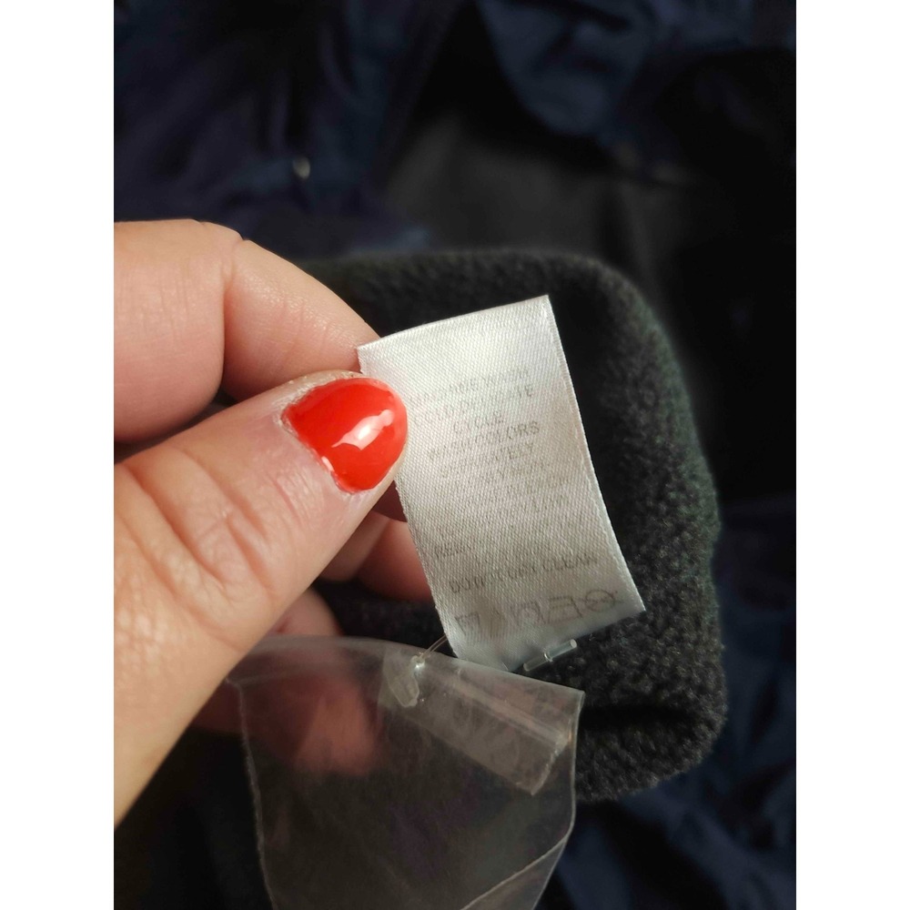 Woman Within Anorak Parka Jacket L 18/20 Blue Hooded Minimalist Utility Gorpcore - Picture 6 of 7
